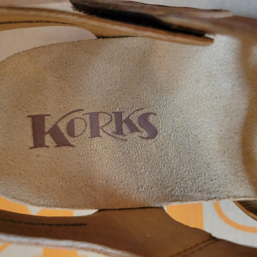 Korks Dark Tan Primrose Melinda Sandals - Picture 4 of 4